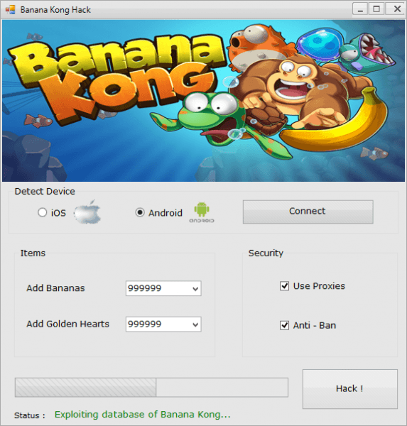 Чит на Banana Kong
