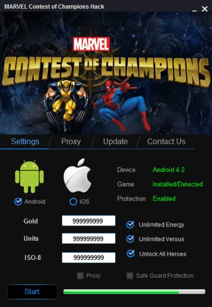 взлом Marvel: Битва чемпионов