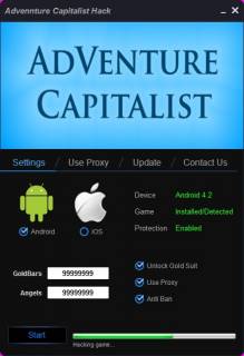 ВЗЛОМ Adventure Capitalist. ЧИТ на золотые слитки, ангелы.	