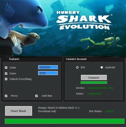 взломанная HUNGRY SHARK
